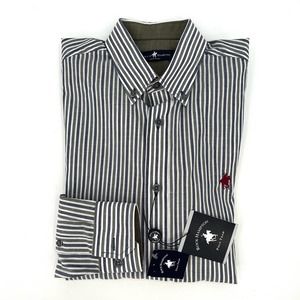 Rock Hampton stripped men’s button front shirt